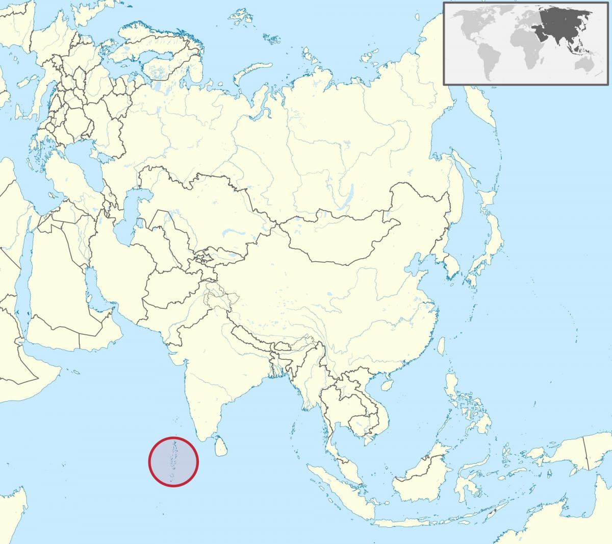 kartta malediivit kartta-aasiassa
