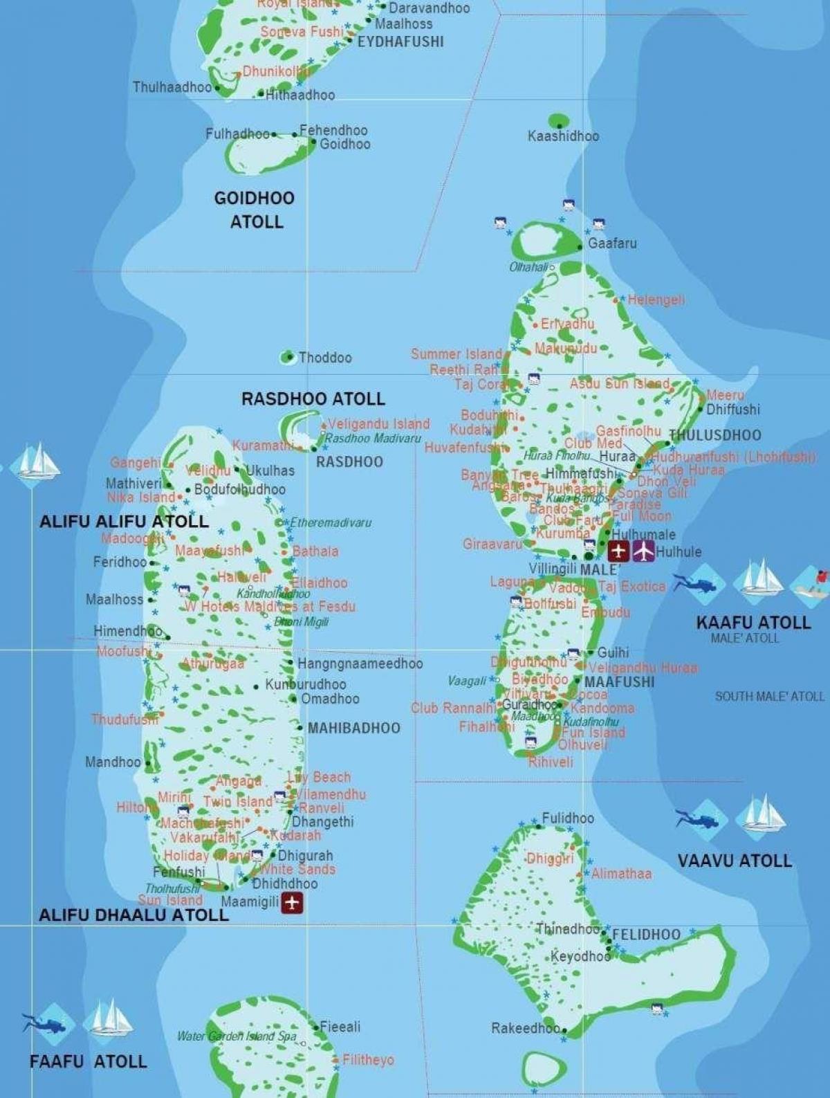 kartta malediivit turisti