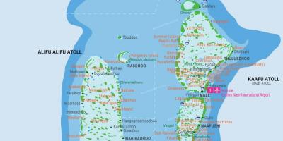 Malediivien lentoasemat kartalla
