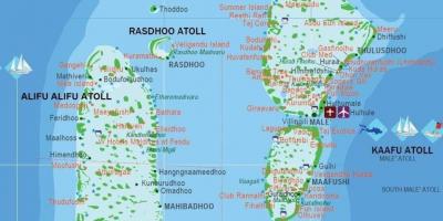 Kartta malediivit turisti