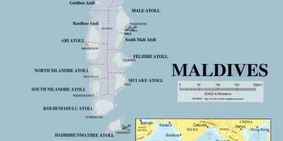 Kartta malediivit fyysinen 
